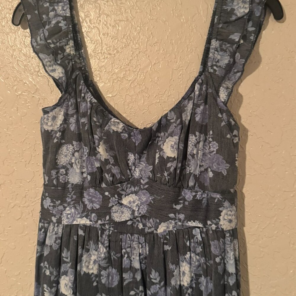 NWT Trixxi for Francesca’s Christabel Blue Floral Midi Dress – Size Large - Picture 3 of 5